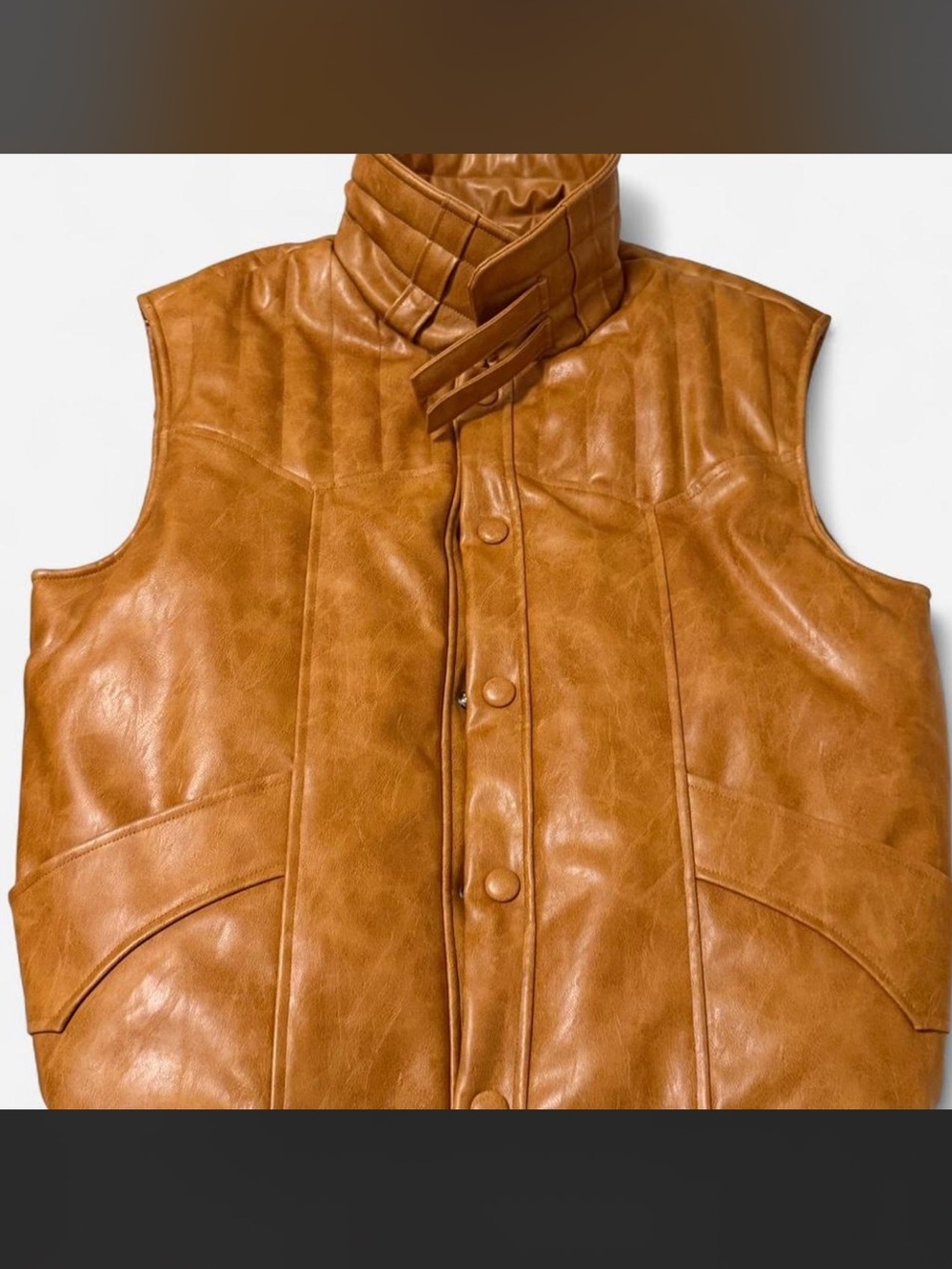 MOTHER The Huff & Puff Faux Leather Vest
